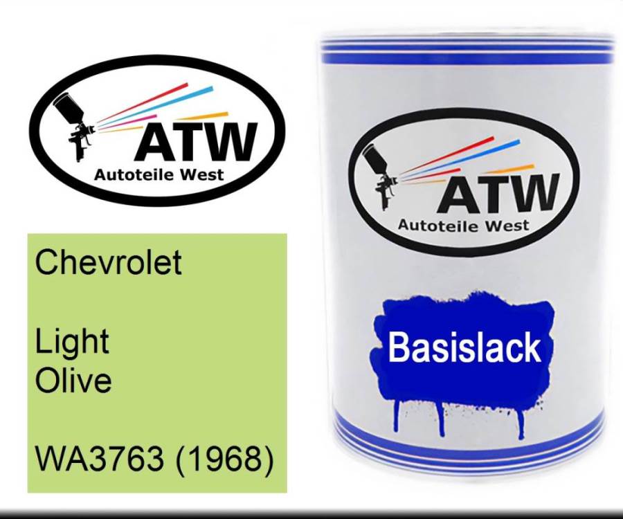 Chevrolet, Light Olive, WA3763 (1968): 500ml Lackdose, von ATW Autoteile West.